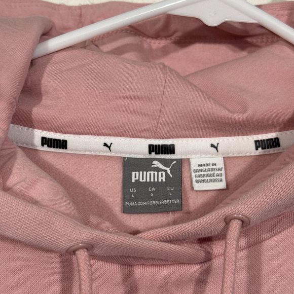 New With Tags Women’s Large Pink Puma Pullover Hoodie Floral Pattern - Picture 3 of 6